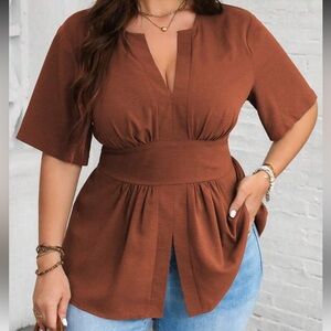 Elegant Brown Women's Top